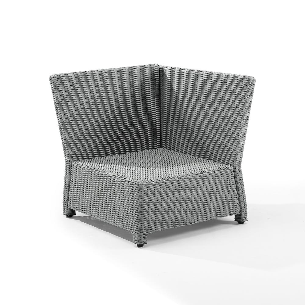 Bradenton Outdoor Wicker Sectional Corner Chair Gray/Gray. Picture 9