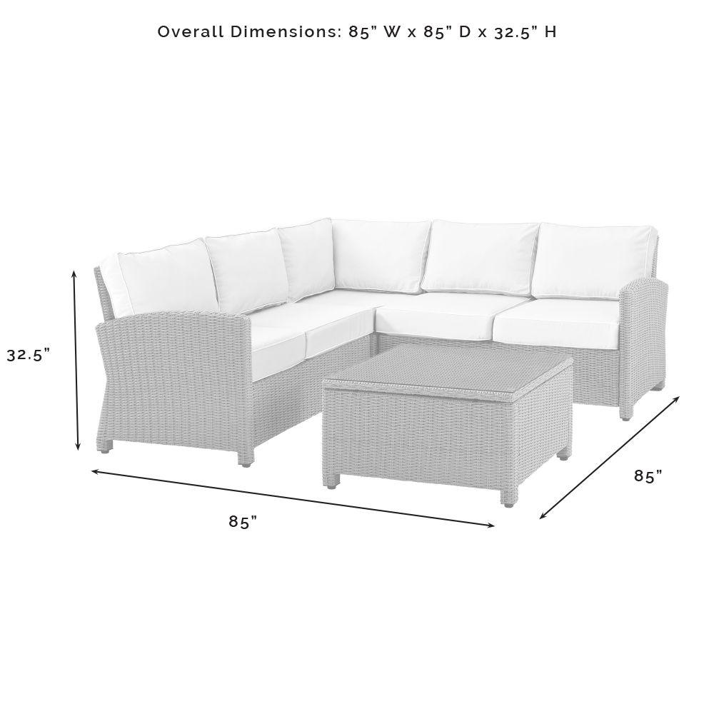 Bradenton 4Pc Outdoor Wicker Sectional Set Gray/Weathered Brown. Picture 10