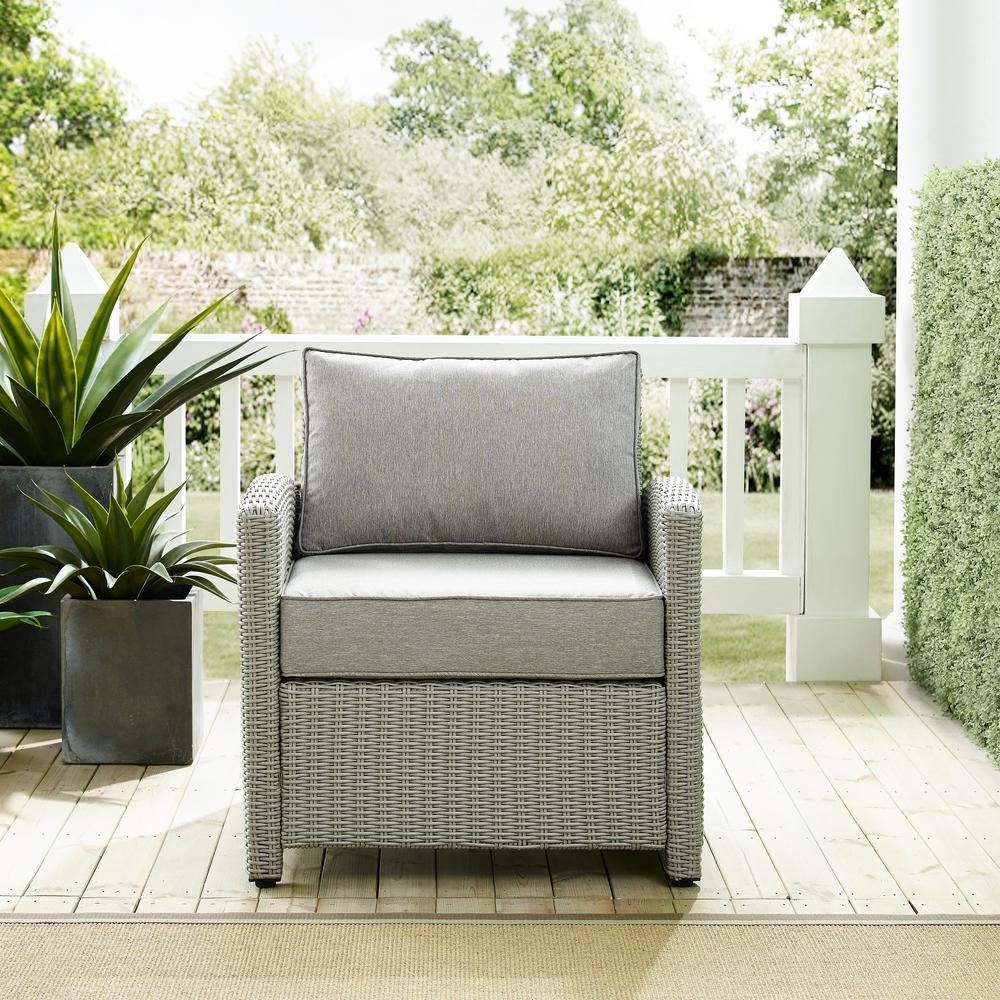 Bradenton Outdoor Wicker Arm Chair Gray/Gray. Picture 2