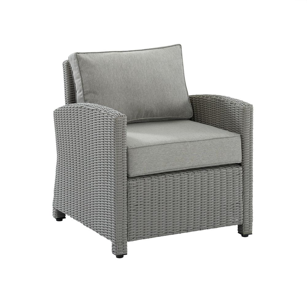 Bradenton Outdoor Wicker Arm Chair Gray/Gray. Picture 3
