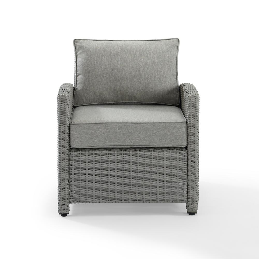 Bradenton Outdoor Wicker Arm Chair Gray/Gray. Picture 6