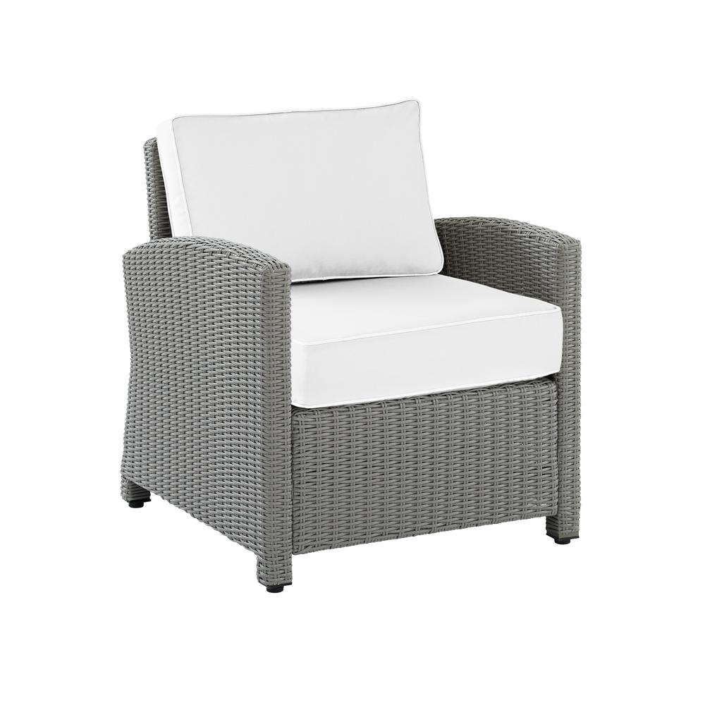 Bradenton Outdoor Armchair - Sunbrella White/Gray. Picture 13