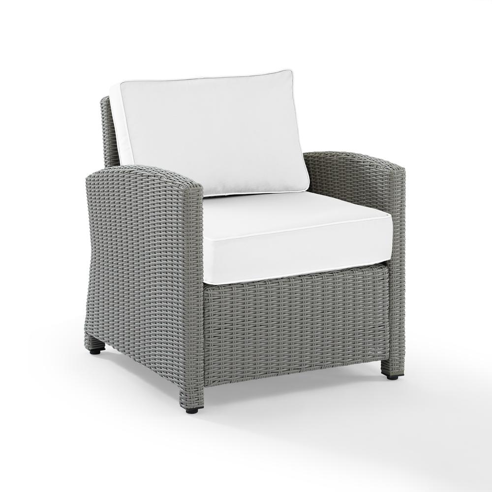 Bradenton Outdoor Armchair - Sunbrella White/Gray. Picture 6