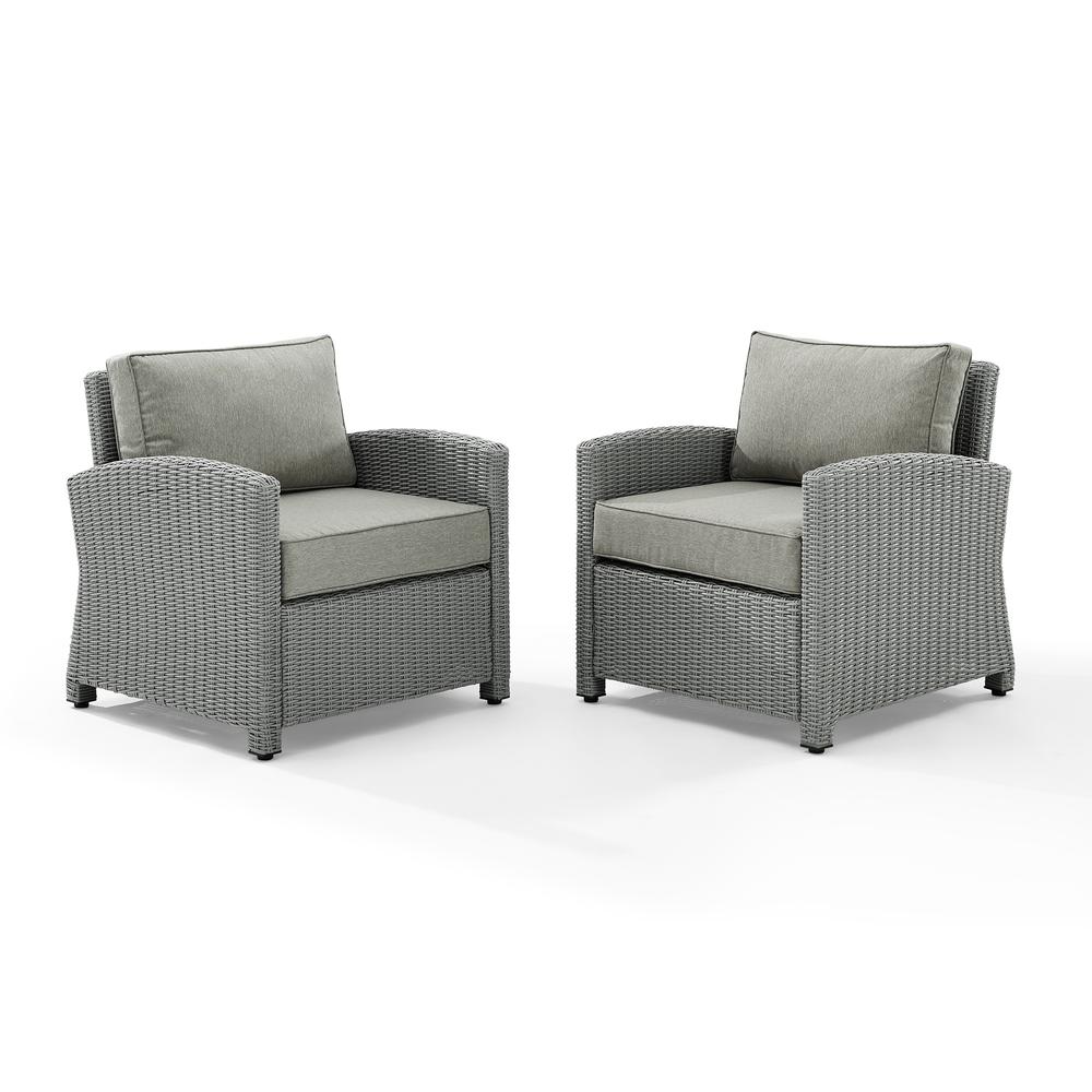 Bradenton 2Pc Outdoor Wicker Chair Set Gray/Gray - 2 Arm Chairs. Picture 5