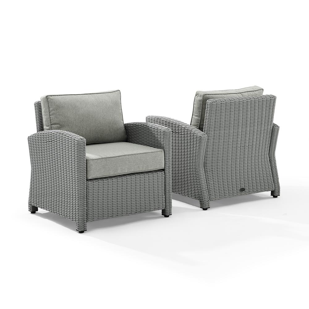 Bradenton 2Pc Outdoor Wicker Chair Set Gray/Gray - 2 Arm Chairs. Picture 6