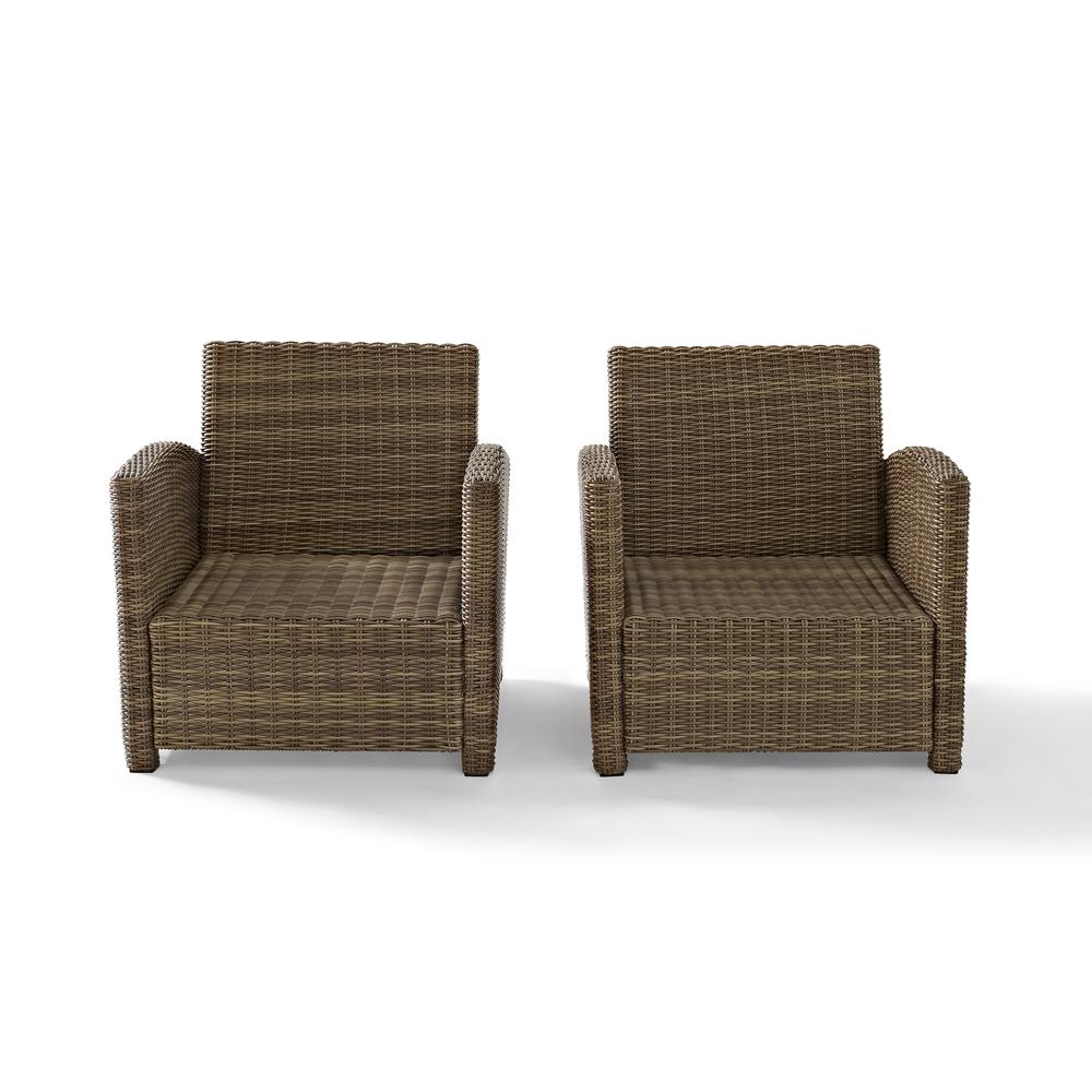 Bradenton 2Pc Outdoor Armchair Set - Sunbrella White/Weathered Brown - 2 Armchairs. Picture 8