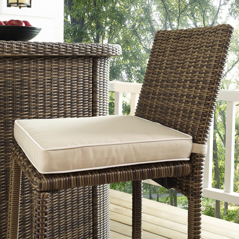 Bradenton 3Pc Outdoor Wicker Bar Set Sand/Weathered Brown - Bar, 2 Stools. Picture 5