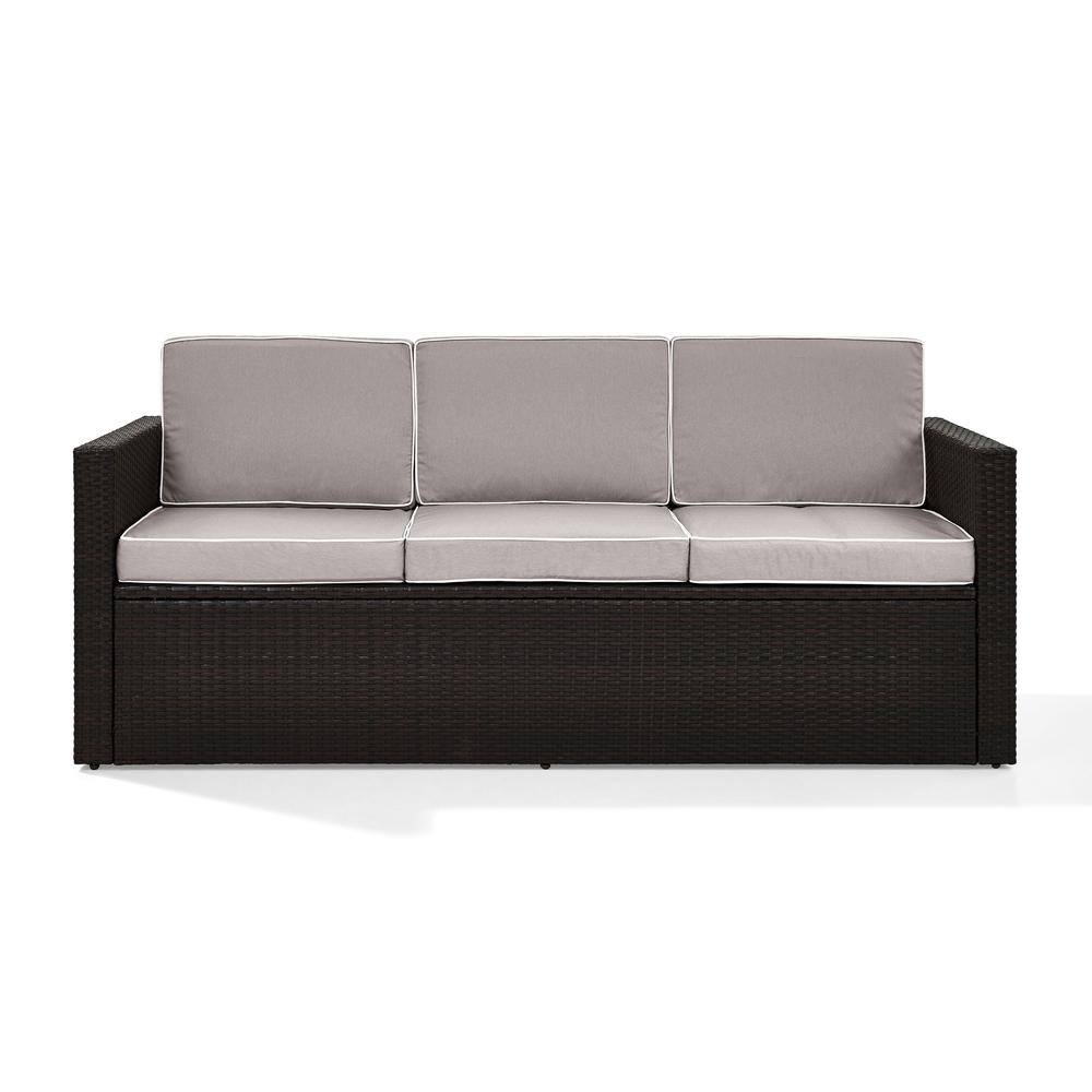 Palm Harbor Outdoor Wicker Sofa Gray/Brown. Picture 4
