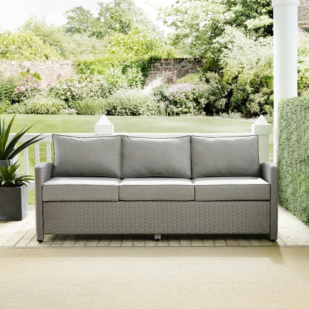 Bradenton Outdoor Wicker Sofa Gray/Gray. Picture 3