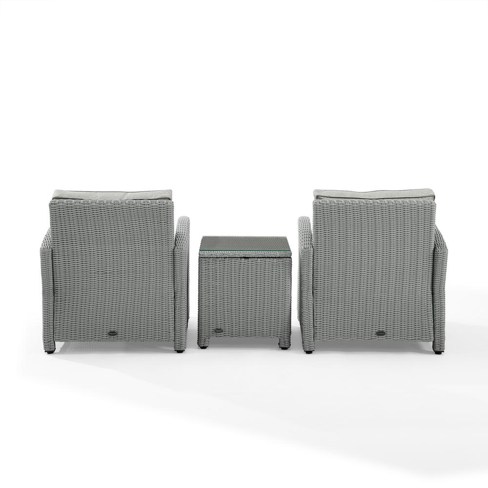 Bradenton 3Pc Outdoor Wicker Conversation Set Gray/Gray - 2 Arm Chairs, Side Table. Picture 12