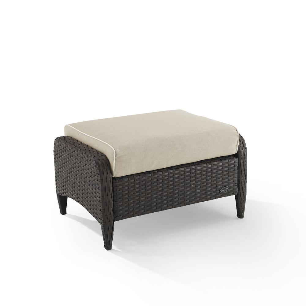 Kiawah Outdoor Wicker Ottoman Sand/Brown. Picture 6