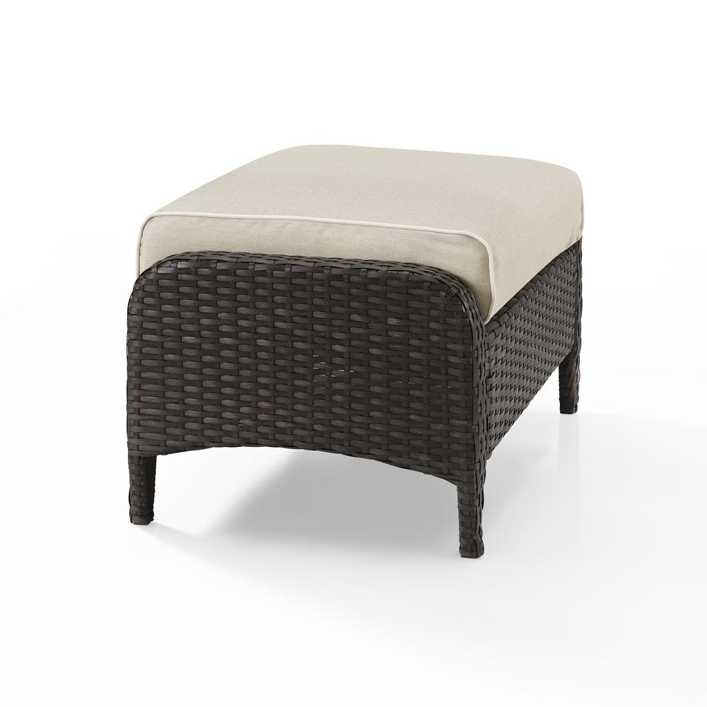 Kiawah Outdoor Wicker Ottoman Sand/Brown. Picture 8