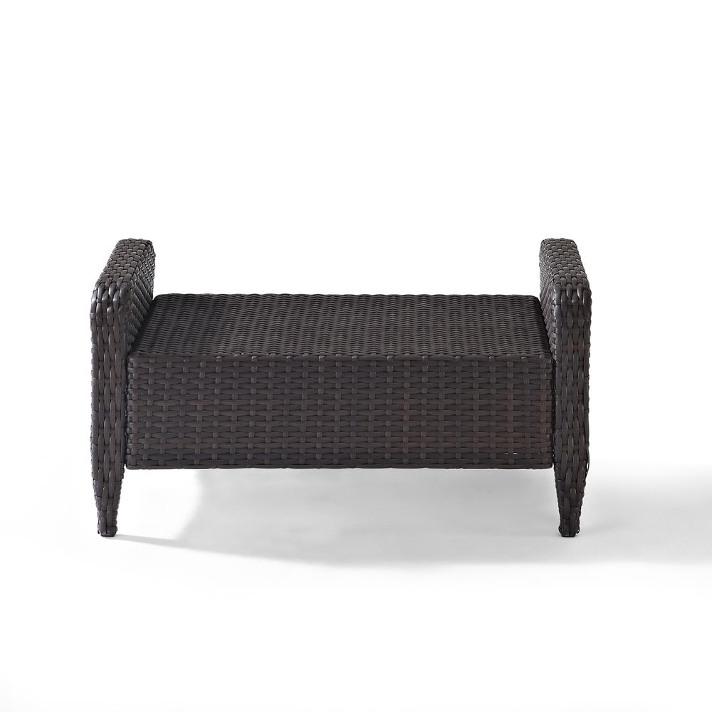 Kiawah Outdoor Wicker Ottoman Sand/Brown. Picture 9