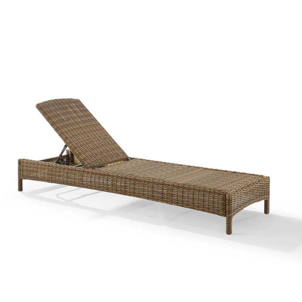 Bradenton Outdoor Wicker Chaise Lounge Gray/Weathered Brown. Picture 3