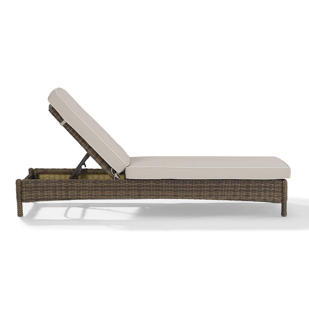 Bradenton Outdoor Wicker Chaise Lounge Sand/Weathered Brown. Picture 7