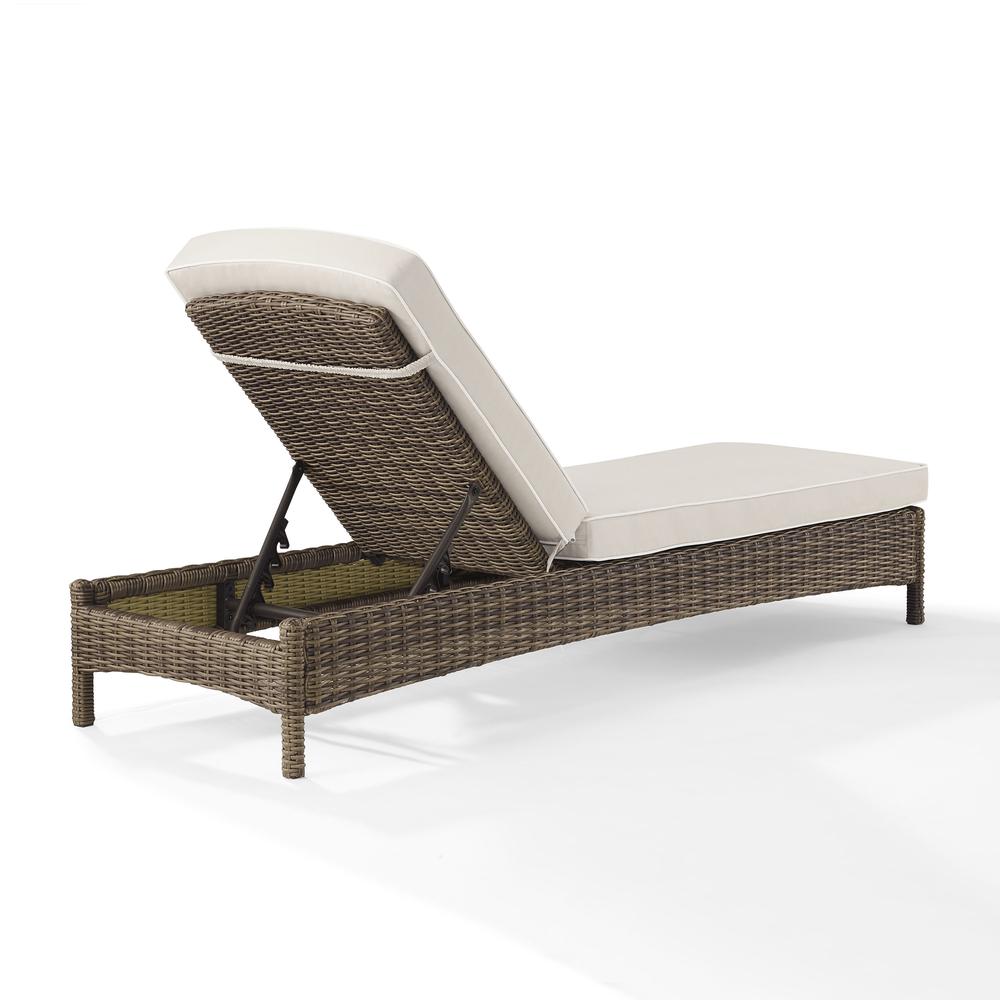 Bradenton Outdoor Wicker Chaise Lounge Sand/Weathered Brown. Picture 8