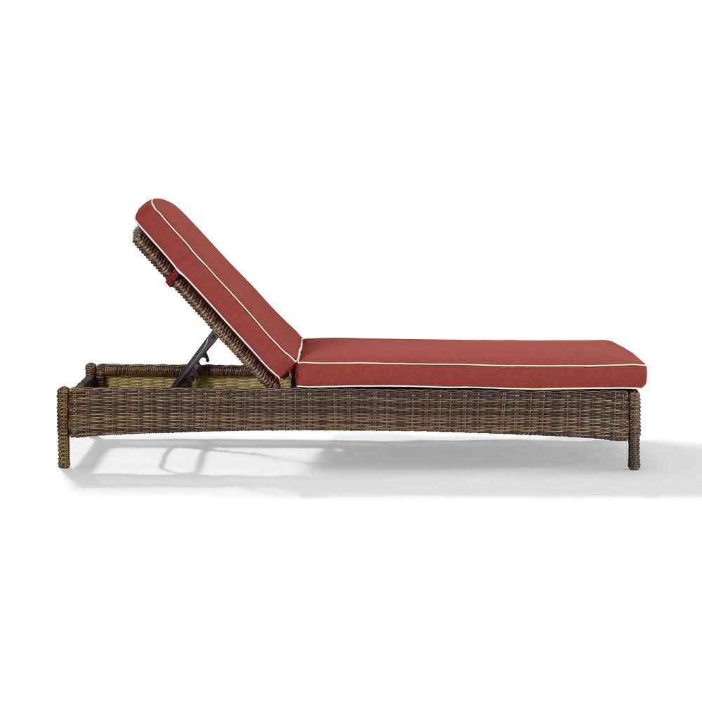 Bradenton Outdoor Wicker Chaise Lounge Sangria/Weathered Brown. Picture 7