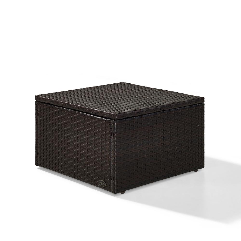 Palm Harbor Outdoor Wicker Ottoman Gray/Brown. Picture 6