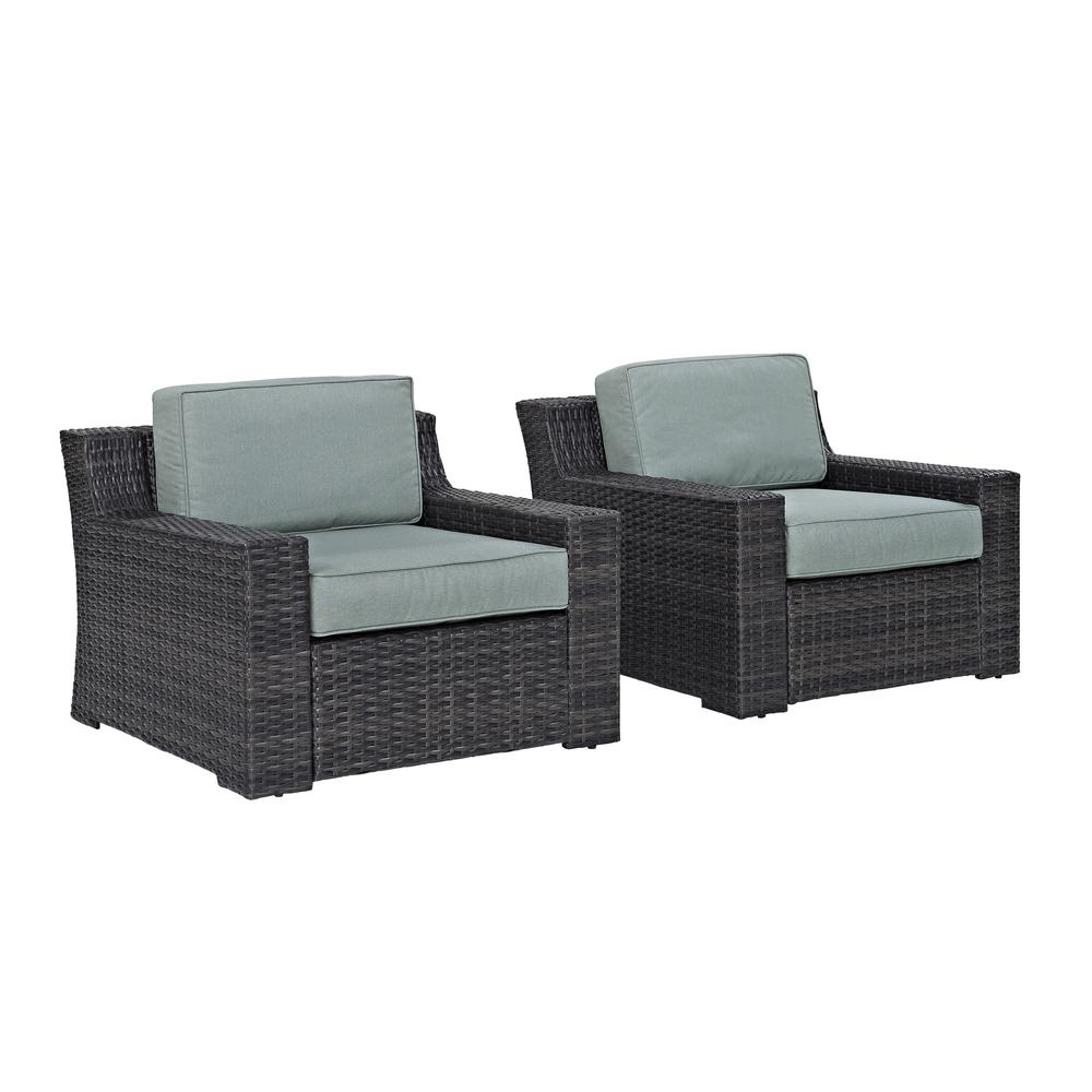Beaufort 2Pc Outdoor Wicker Chair Set Mist/Brown - 2 Chairs. Picture 4