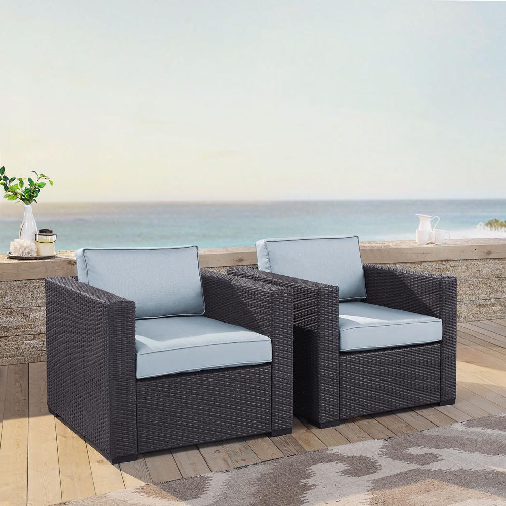 Biscayne 2Pc Outdoor Wicker Chair Set Mist/Brown - 2 Chairs. The main picture.