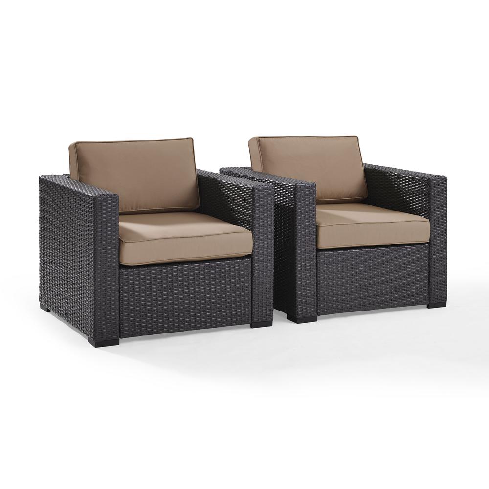 Biscayne 2Pc Outdoor Wicker Chair Set Mocha/Brown - 2 Chairs. Picture 2