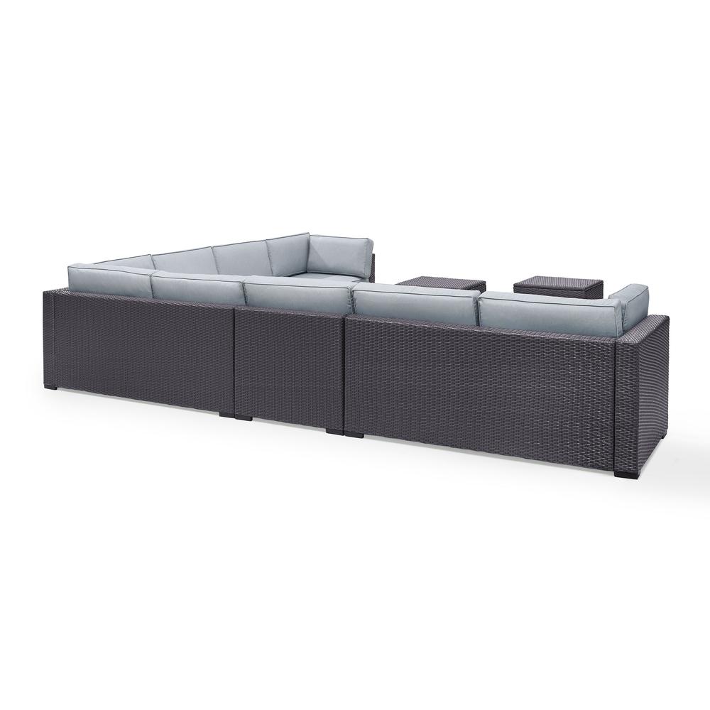 Biscayne 7Pc Outdoor Wicker Sectional Set Mist - 3 Loveseats, 2 Armless Chair, & 2 Coffee Tables. Picture 4