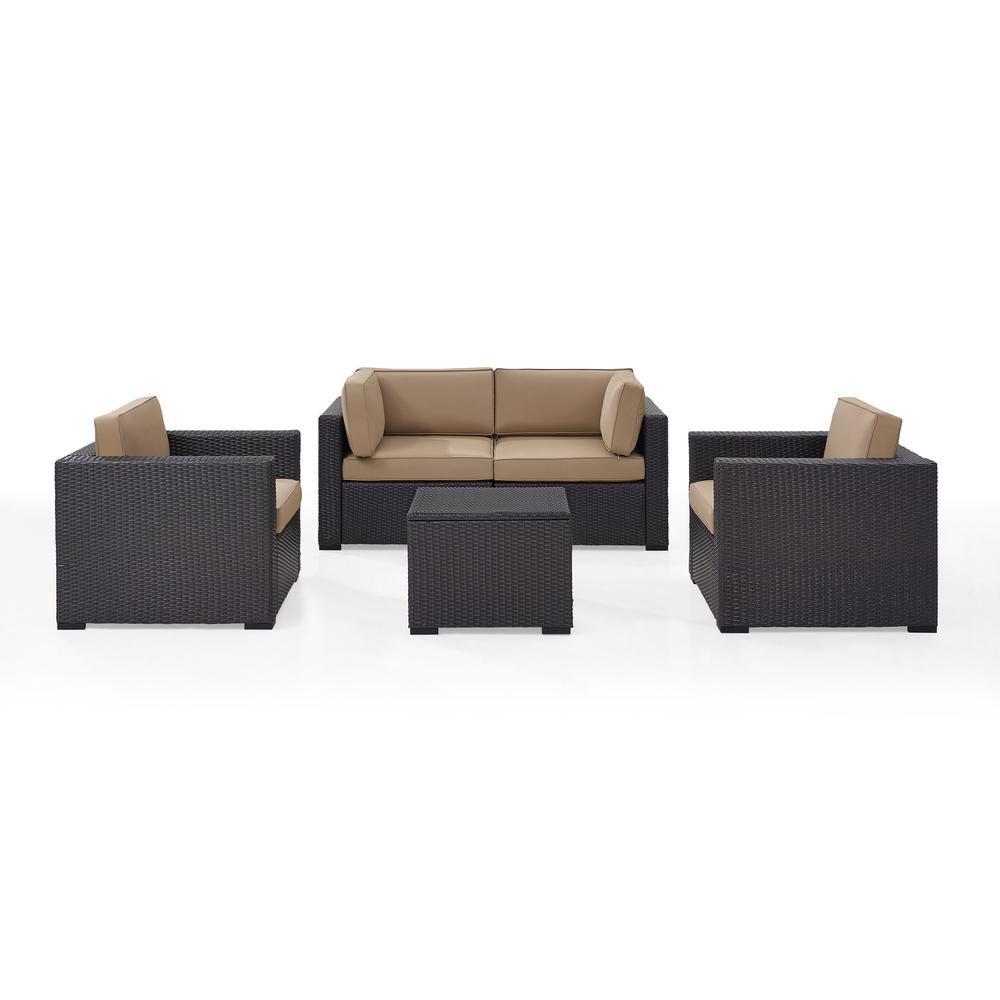 Biscayne 5Pc Outdoor Wicker Sectional Set Mocha/Brown - 2 Armchairs, 2 Corner Chair, Coffee Table. Picture 2