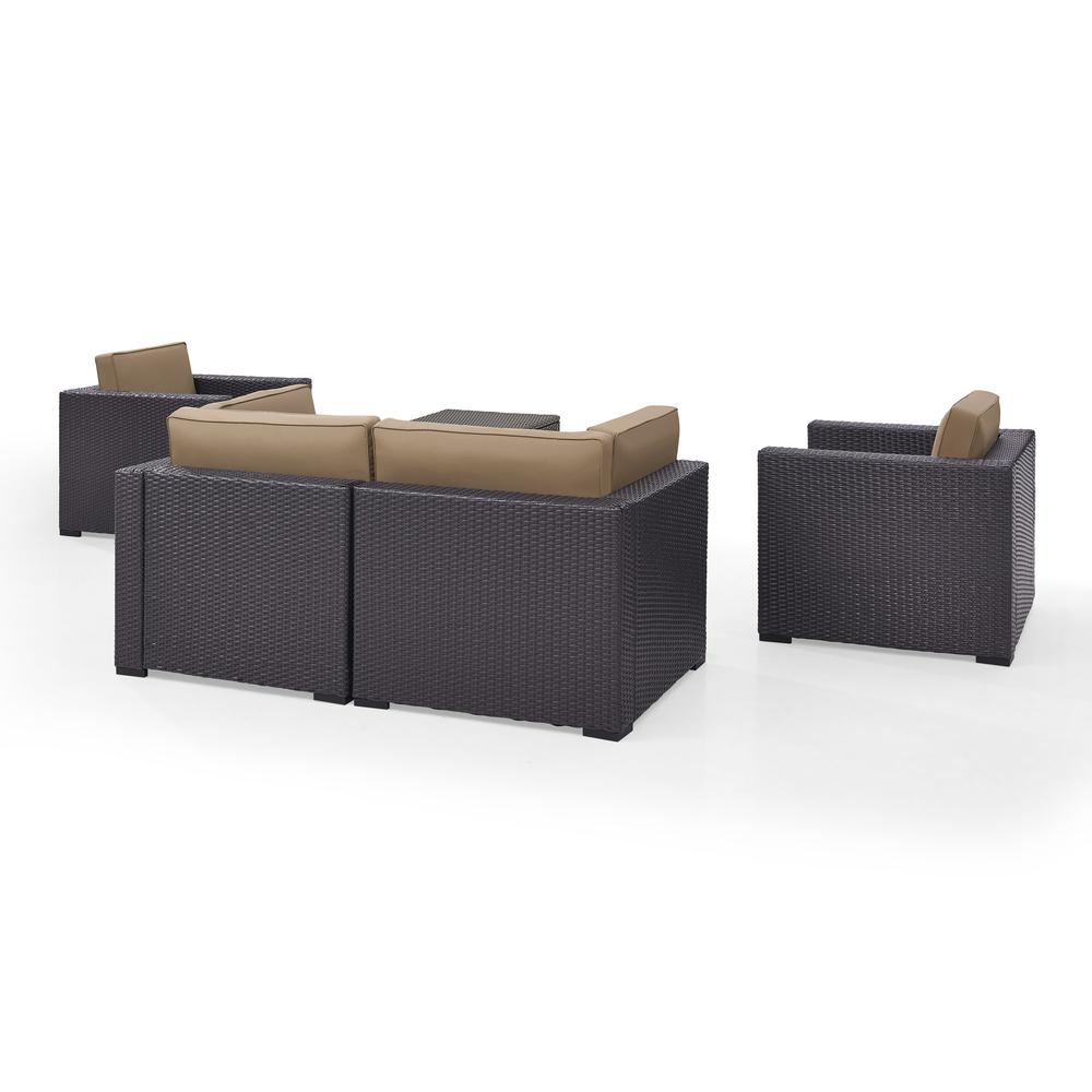 Biscayne 5Pc Outdoor Wicker Sectional Set Mocha/Brown - 2 Armchairs, 2 Corner Chair, Coffee Table. Picture 4