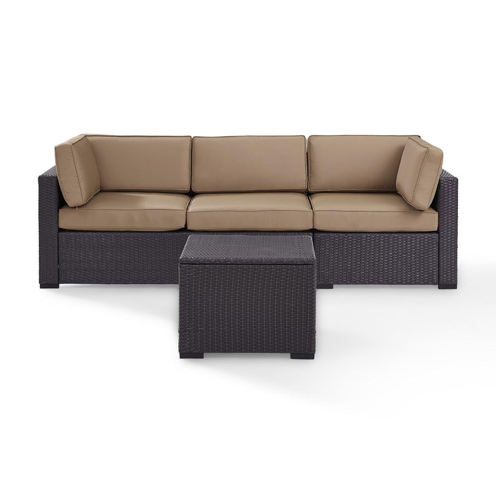 Biscayne 3Pc Outdoor Wicker Sectional Set Mocha/Brown - Loveseat, Corner, Coffee Table. Picture 2