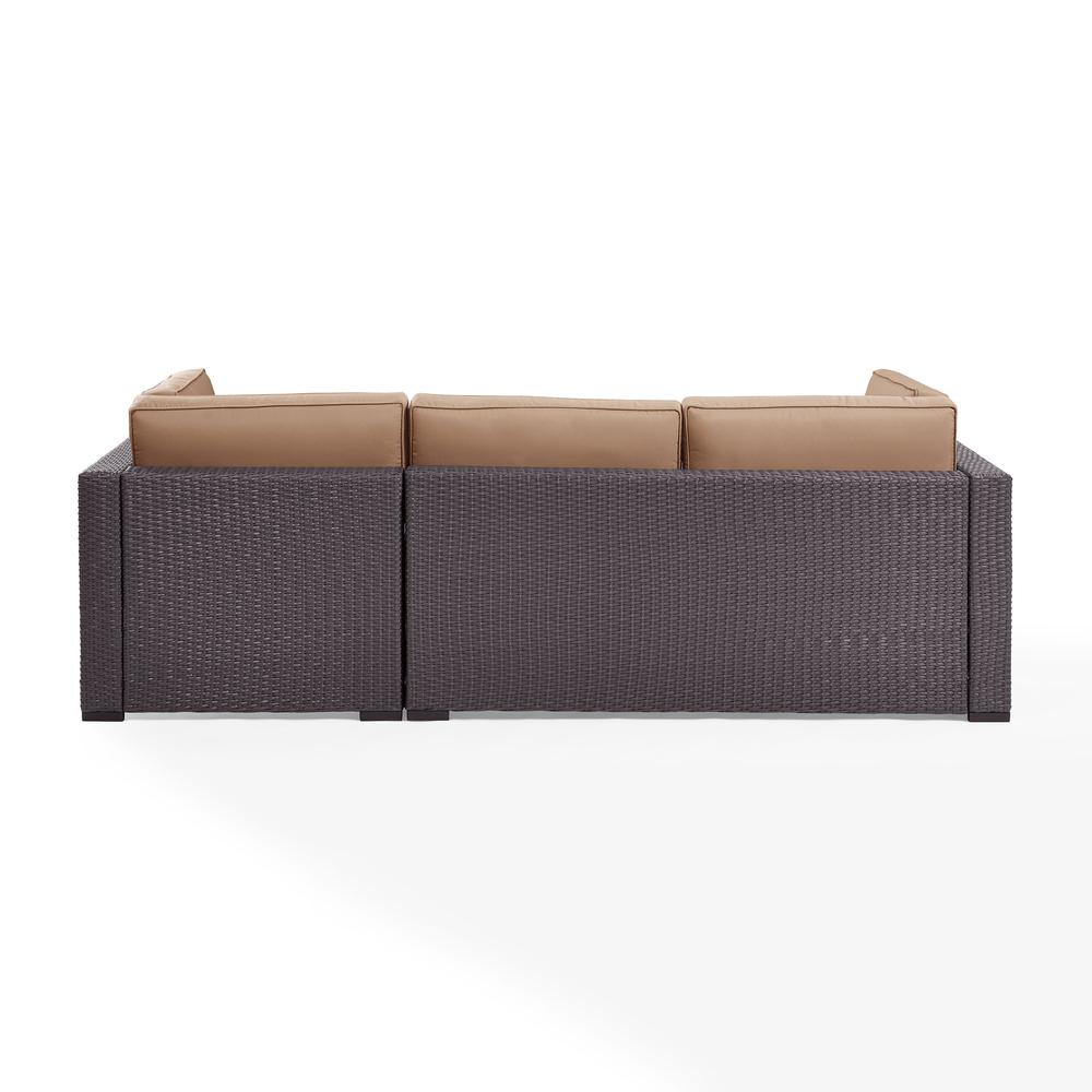 Biscayne 3Pc Outdoor Wicker Sectional Set Mocha/Brown - Loveseat, Corner, Coffee Table. Picture 4