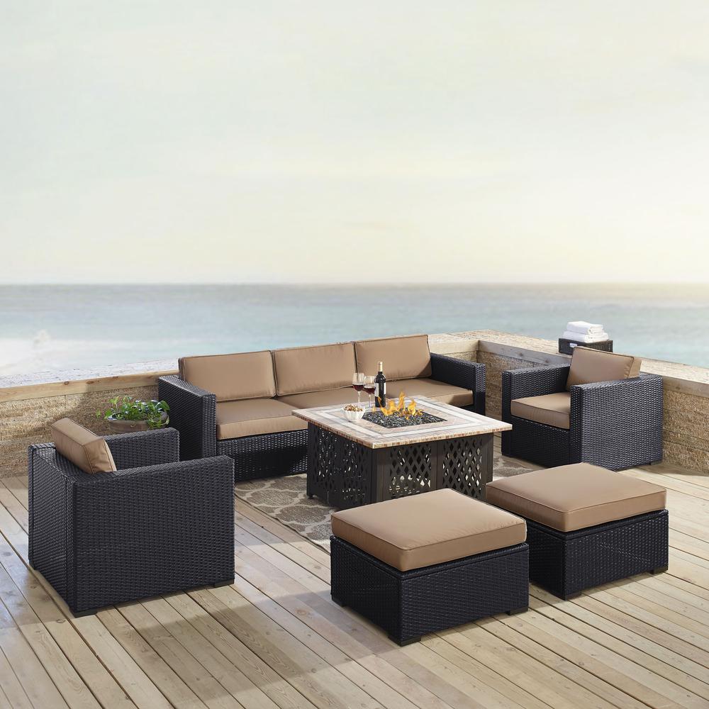 Biscayne 7Pc Outdoor Wicker Sectional Set. Picture 1