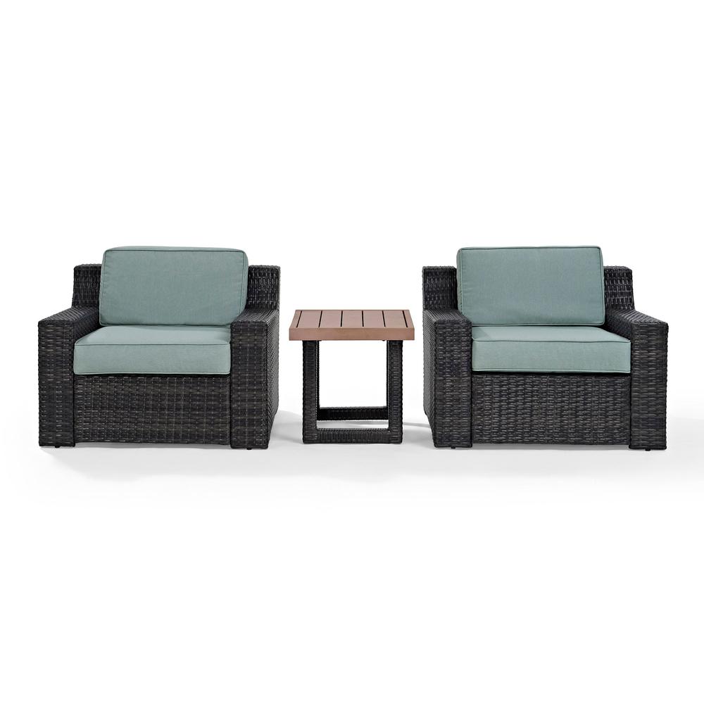 Beaufort 3Pc Outdoor Wicker Chair Set Mist/Brown - Side Table & 2 Chairs. Picture 2