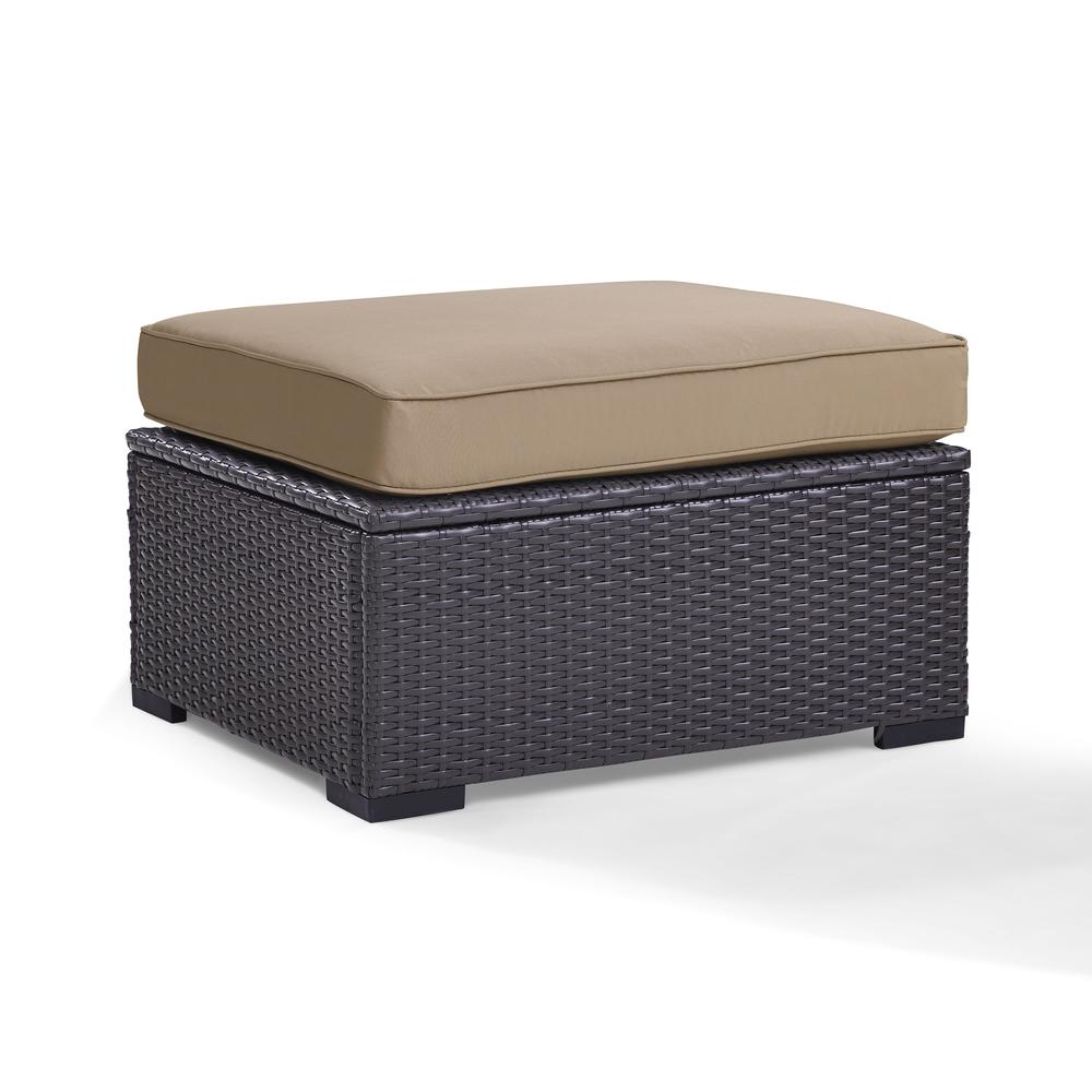 Biscayne Outdoor Wicker Ottoman Mocha/Brown. Picture 4