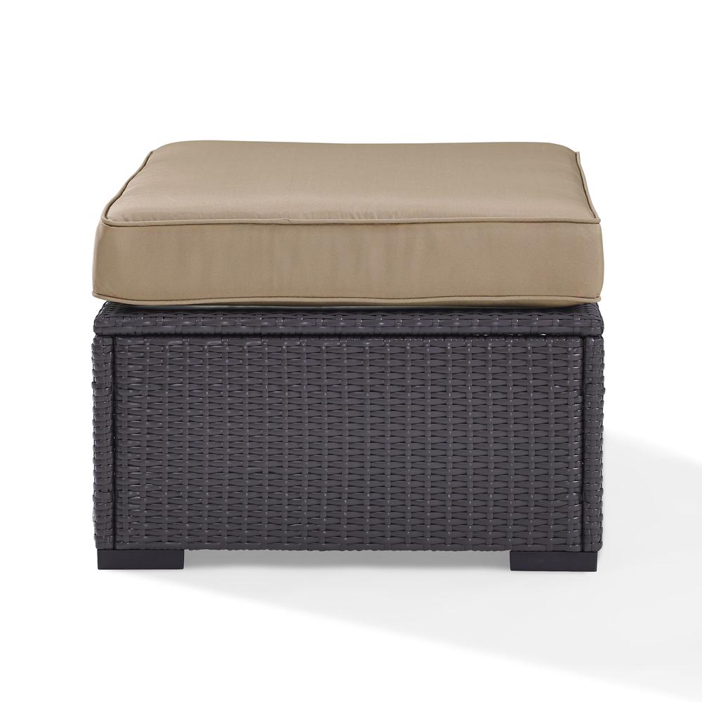 Biscayne Outdoor Wicker Ottoman Mocha/Brown. Picture 5