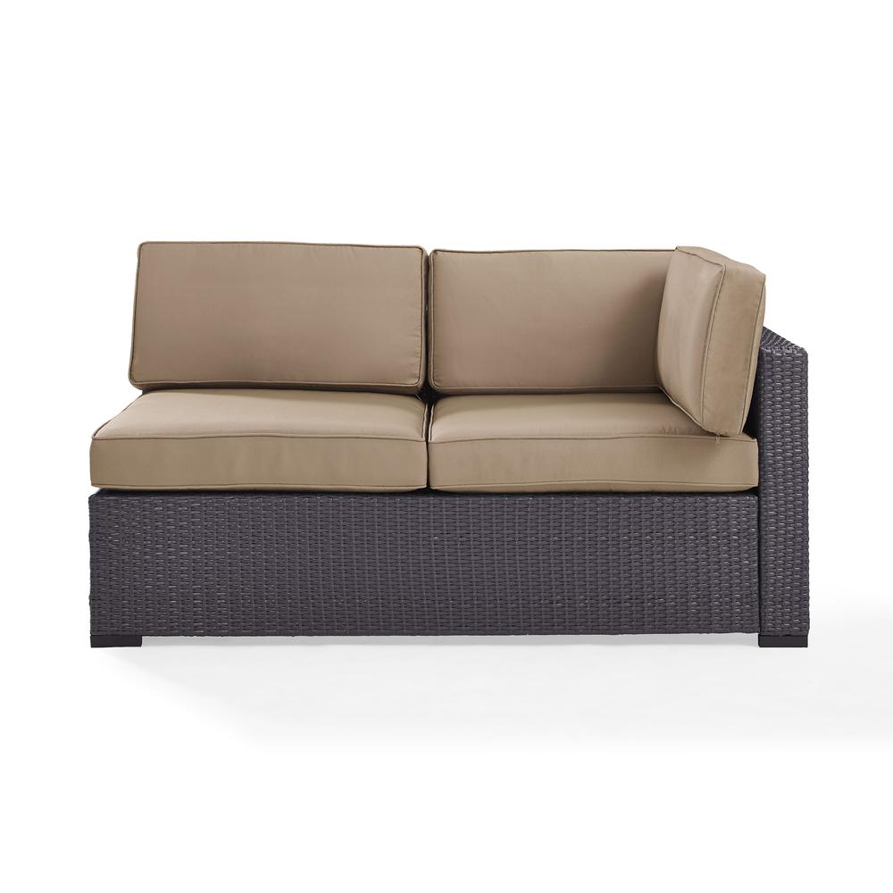 Biscayne Outdoor Wicker Sectional Loveseat Mocha/Brown. Picture 2