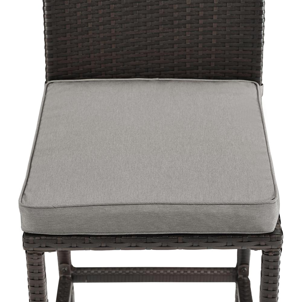Palm Harbor 2Pc Outdoor Wicker Bar Stool Set Gray/Brown - 2 Bar Height Bar Stools. Picture 10