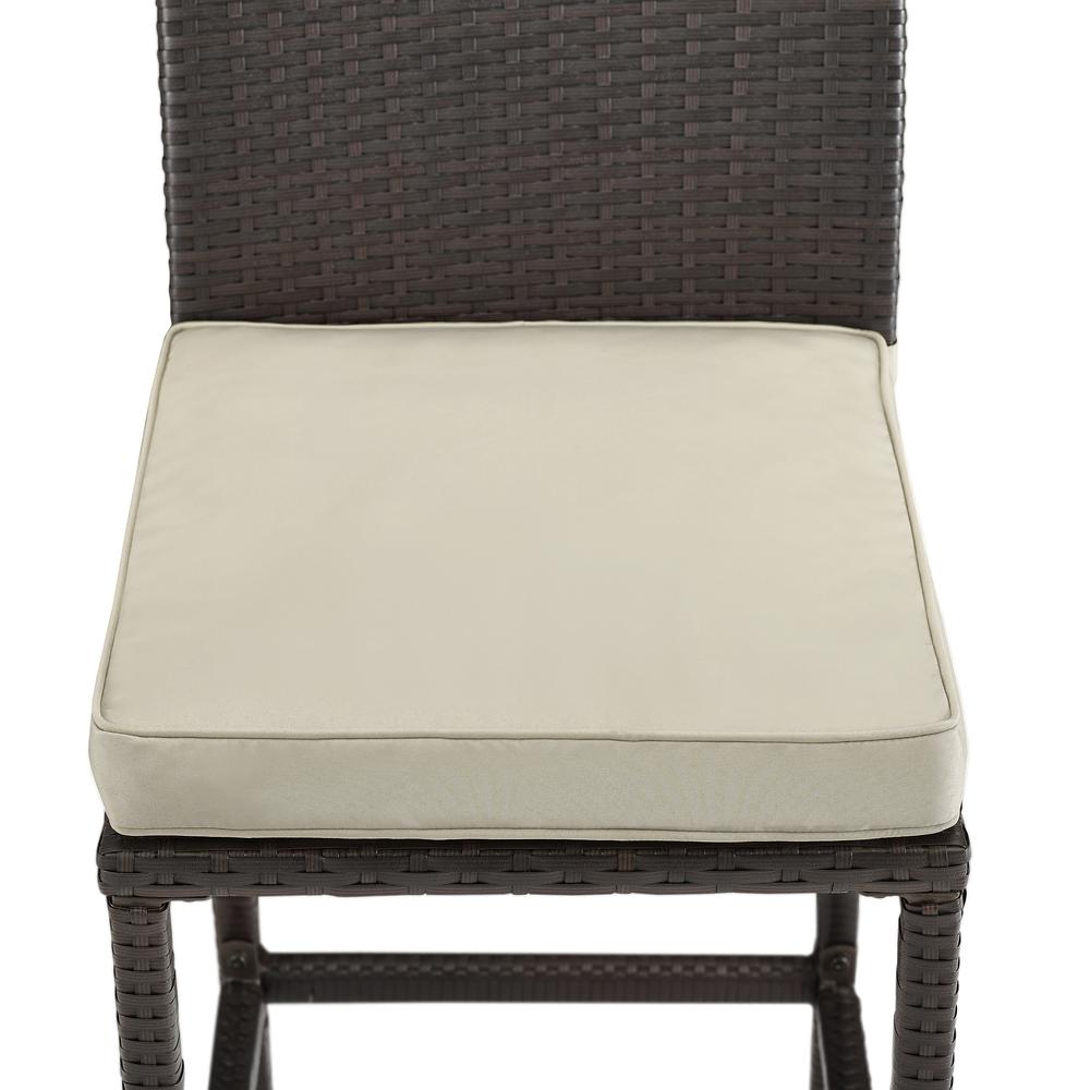 Palm Harbor 2Pc Outdoor Wicker Bar Stool Set Sand/Brown - 2 Bar Height Bar Stools. Picture 9