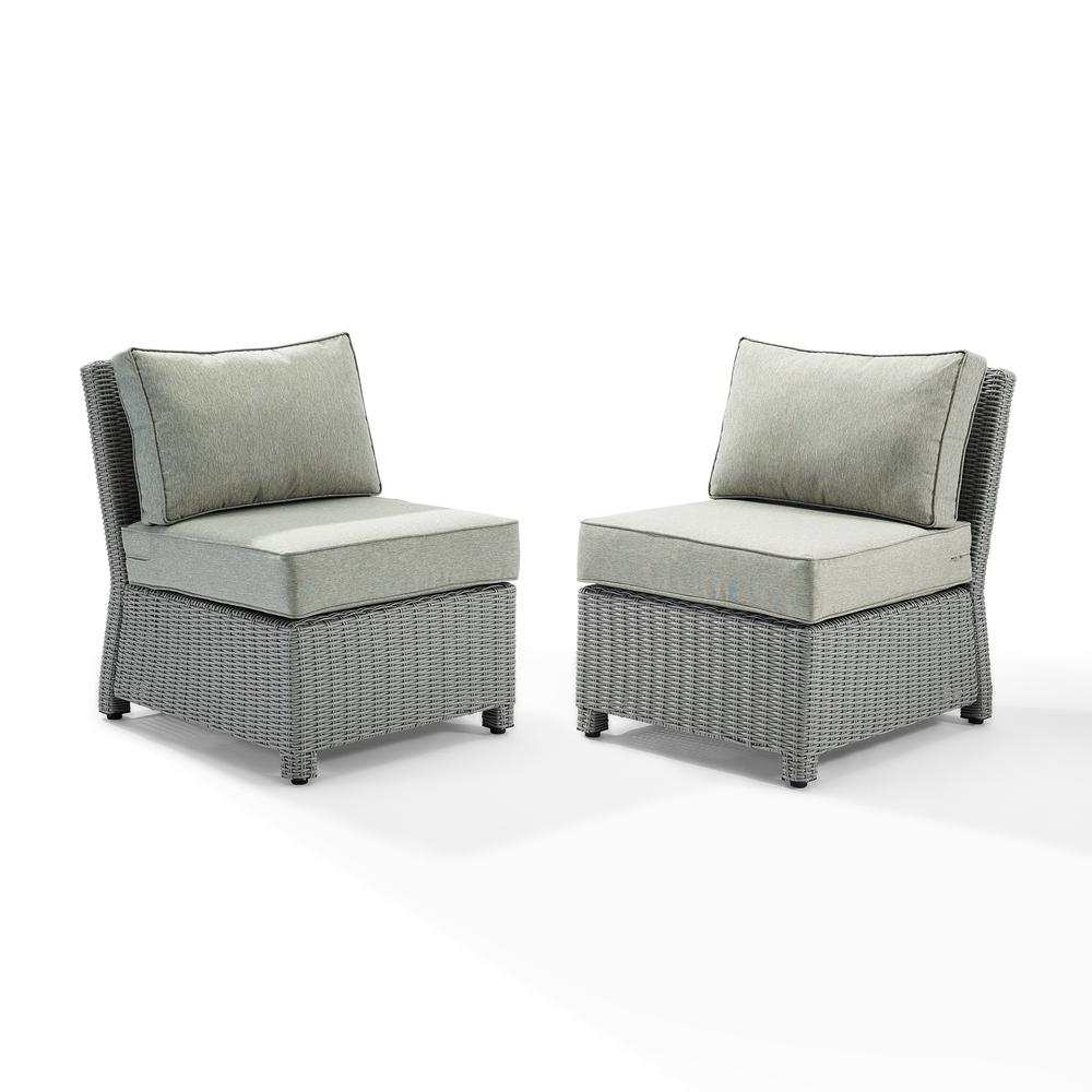 Bradenton 2Pc Outdoor Wicker Chair Set Gray/Gray - 2 Armless Chairs. Picture 5