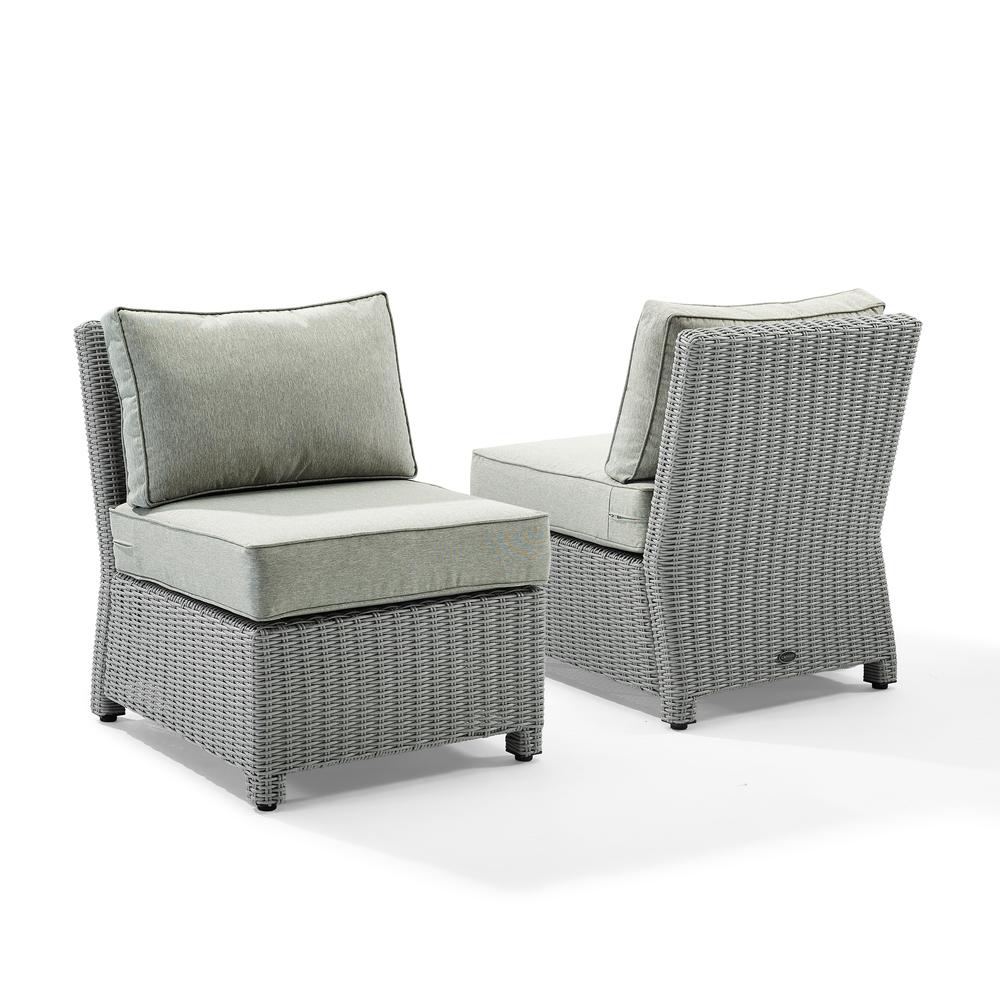 Bradenton 2Pc Outdoor Wicker Chair Set Gray/Gray - 2 Armless Chairs. Picture 6