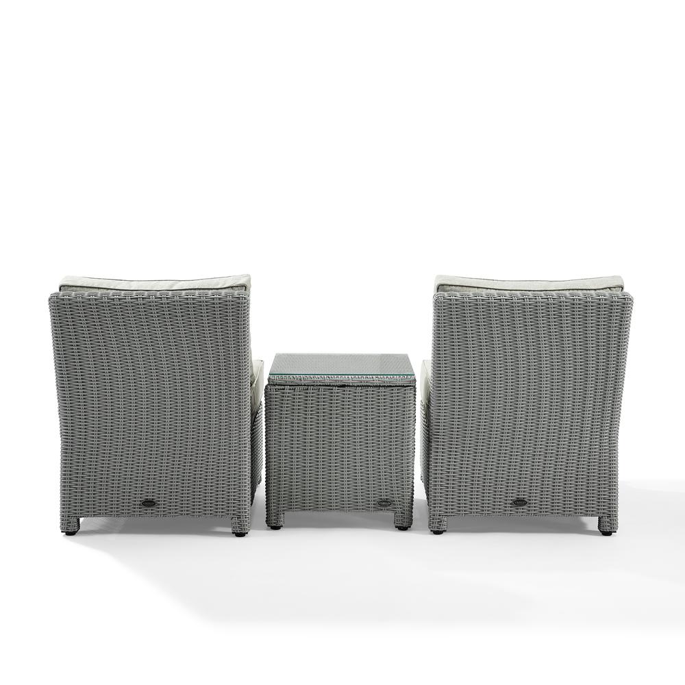 Bradenton 3Pc Outdoor Wicker Conversation Set With Gray Bradenton Gray Outdoor Wicker - Side Table & 2 Armless Chairs. Picture 6