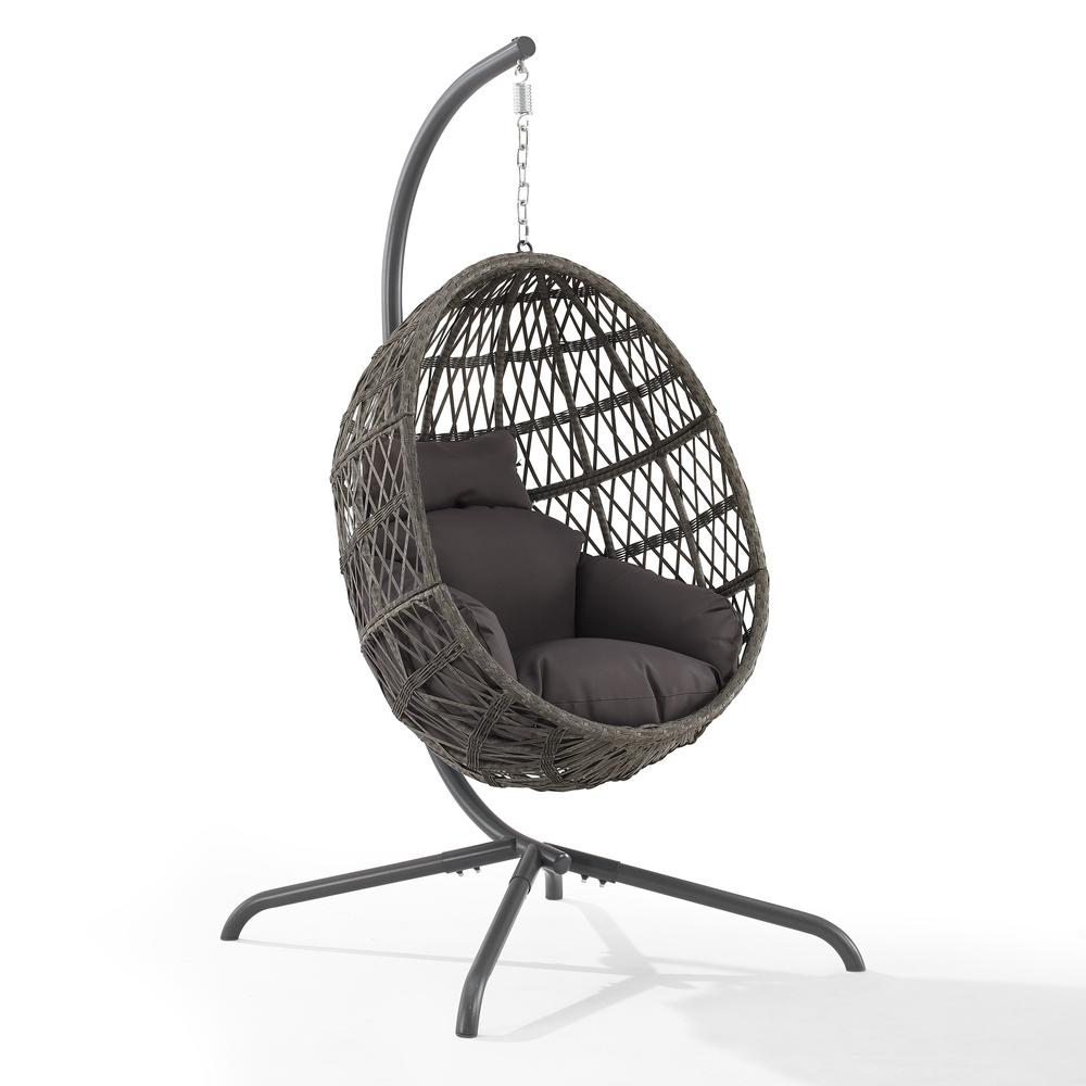Tess Indoor/Outdoor Wicker Hanging Egg Chair Gray/Driftwood - Egg Chair & Stand. The main picture.