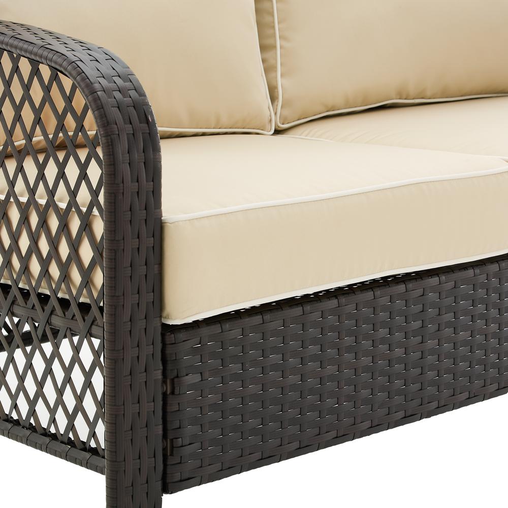 Tribeca 8Pc Outdoor Wicker Conversation Set Sand/Brown - 2 Loveseats, 4 Armchairs, & 2 Coffee Tables. Picture 15