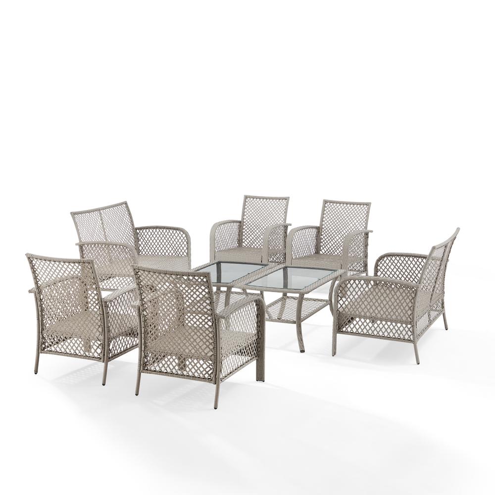 Tribeca 8Pc Outdoor Wicker Conversation Set Charcoal/Gray - 2 Loveseats, 4 Armchairs, & 2 Coffee Tables. Picture 8