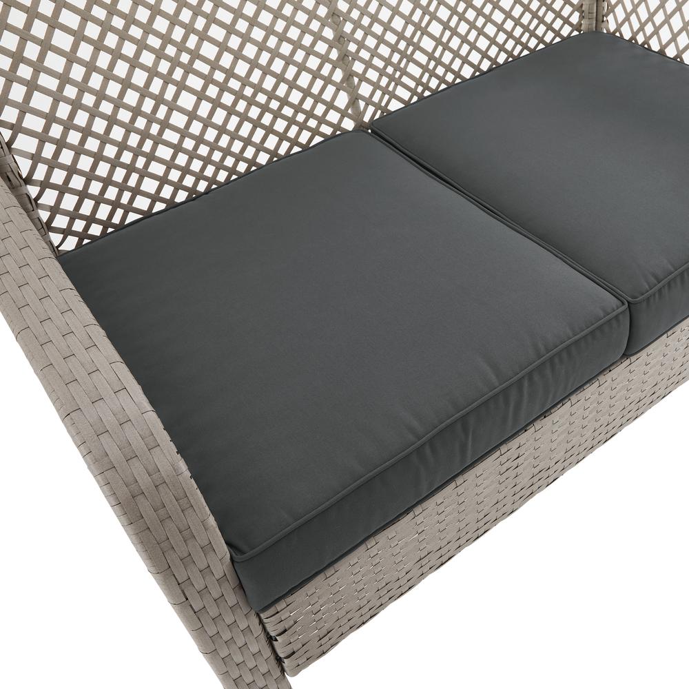 Tribeca 8Pc Outdoor Wicker Conversation Set Charcoal/Gray - 2 Loveseats, 4 Armchairs, & 2 Coffee Tables. Picture 15
