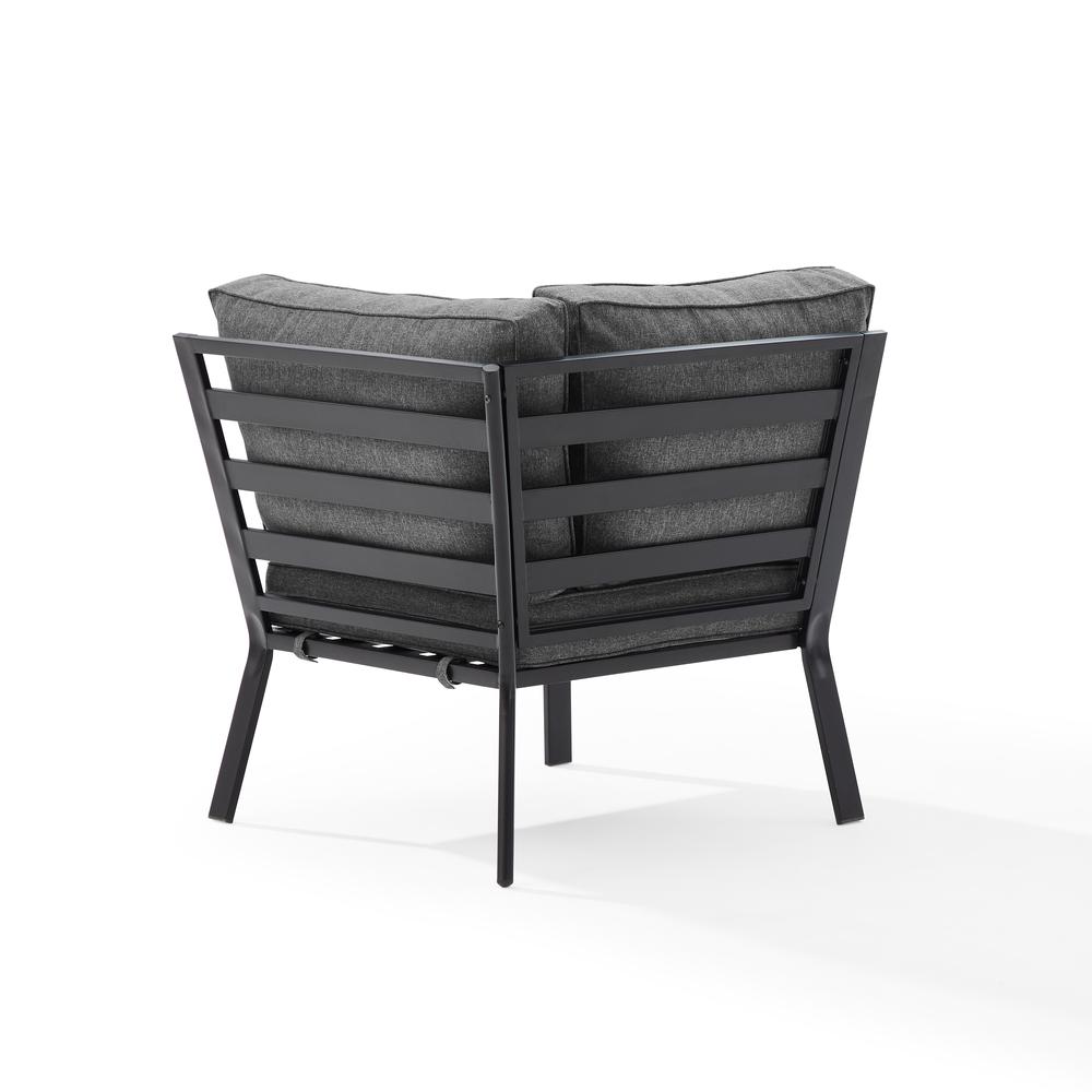 Clark Outdoor Metal Sectional Corner Chair Charcoal/Matte Black. Picture 8