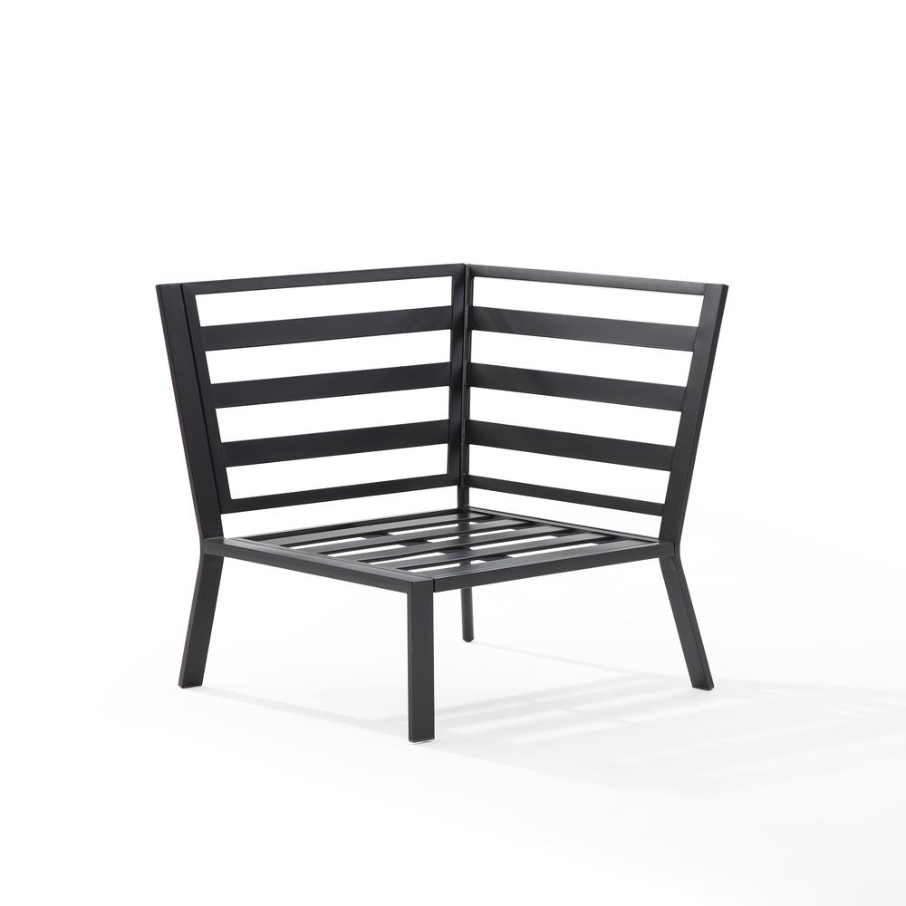 Clark Outdoor Metal Sectional Corner Chair Charcoal/Matte Black. Picture 9