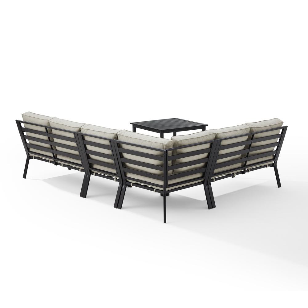 Clark 5Pc Outdoor Metal Sectional Set Taupe/Matte Black - Left Loveseat, Right Loveseat, Corner Chair, Center Chair & Coffee Table. Picture 8