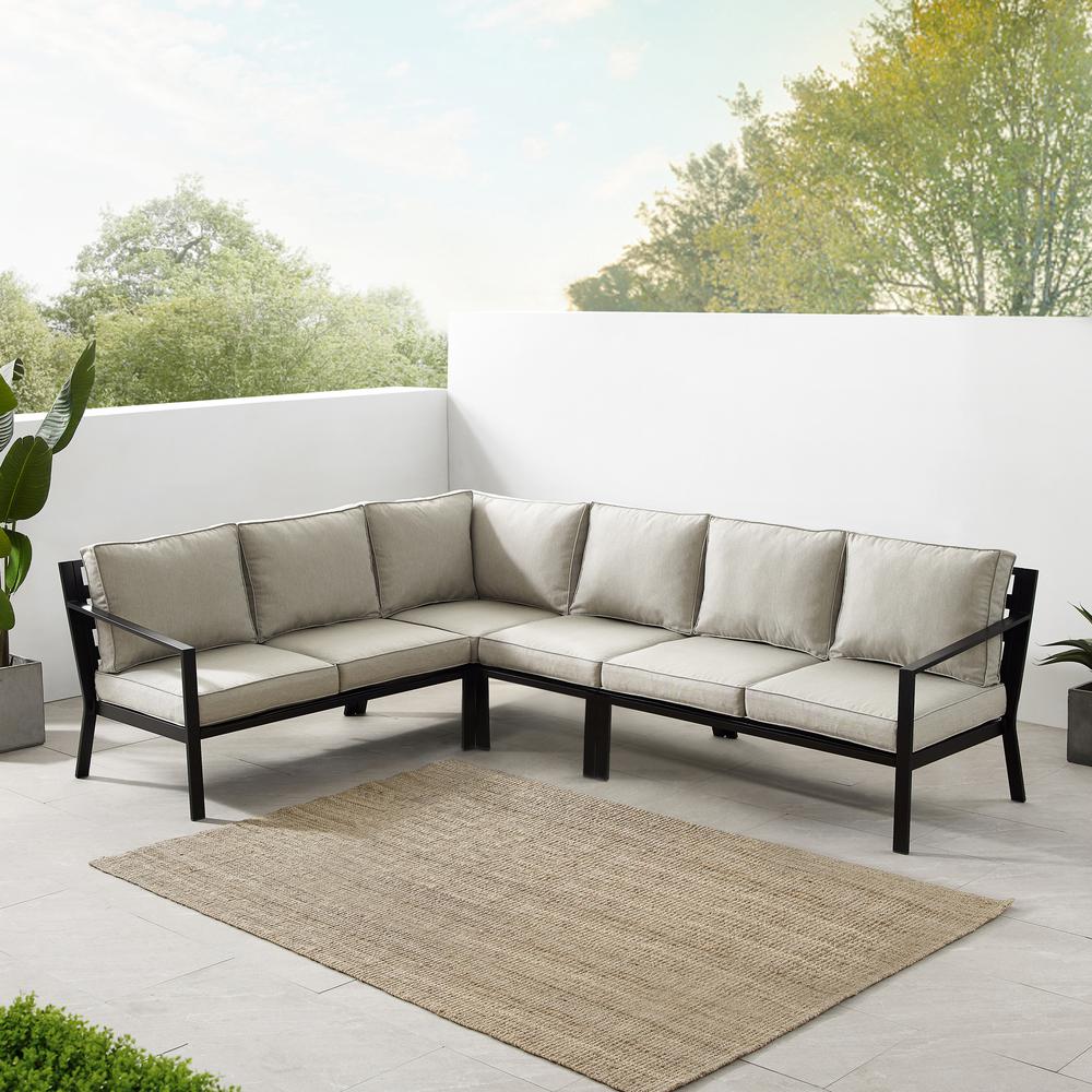 4Pc Metal Outdoor Sectional Patio Furniture Set. Picture 8