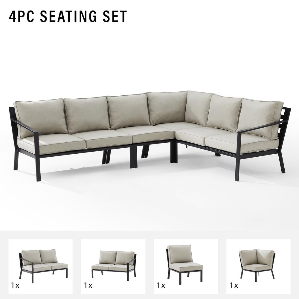 4Pc Metal Outdoor Sectional Patio Furniture Set. Picture 6