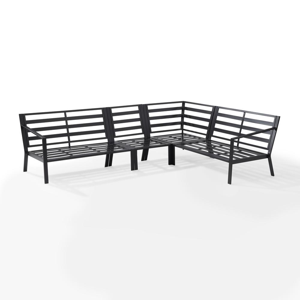 4Pc Metal Outdoor Sectional Patio Furniture Set. Picture 4